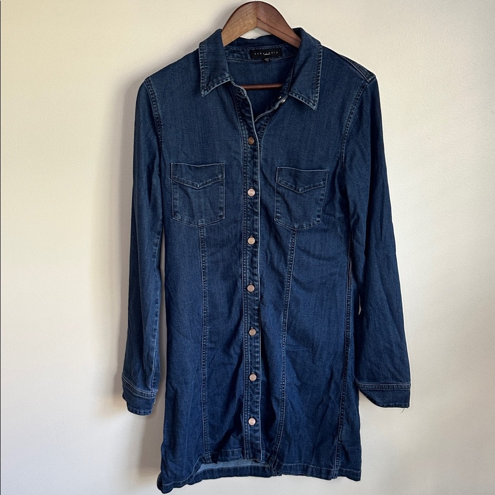 Sanctuary Indigo Denim Jean Knee-high Dress